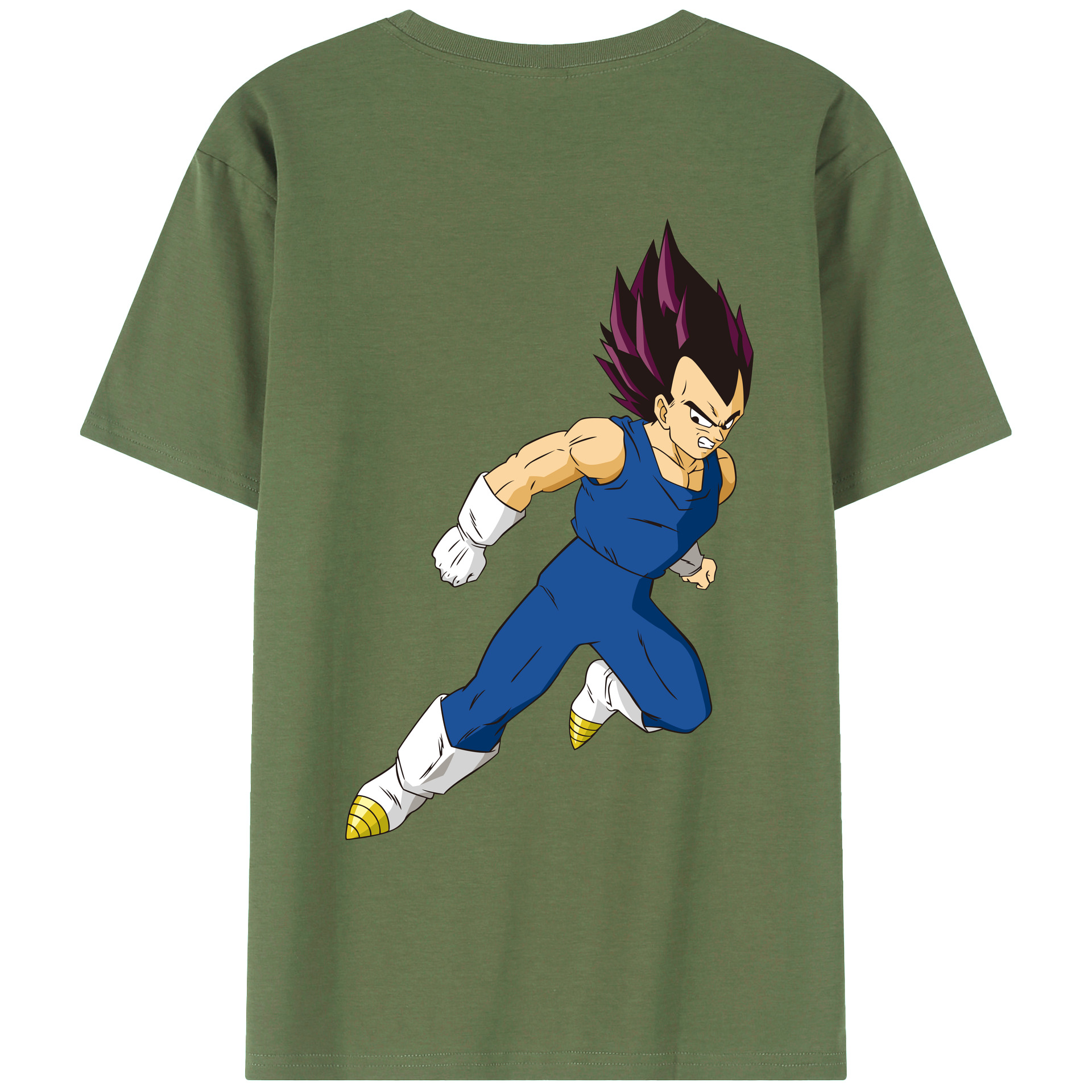 （画像用） ドラゴンボール ベジータ四世（Bejīta Yonsei）DRAGON BALL Vegeta IV 綿100％ メンズ半袖Tシャツ（バックプリント） 通気性